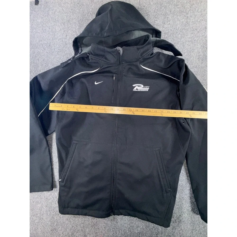 Nike Florida Rush Soccer Club Softshell Jacket Black Full Zip Hooded Mens XL